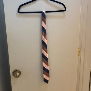 Elegant Striped Blue, Pink, and Brown Men's Tie
